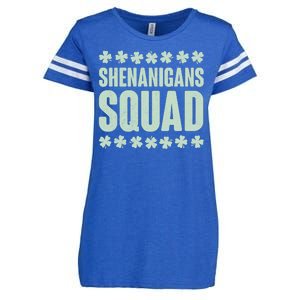 St Patrick's Day Shenanigans Squad Shamrocks Clover Enza Ladies Jersey Football T-Shirt