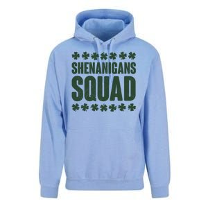 St Patrick's Day Shenanigans Squad Shamrocks Clover Unisex Surf Hoodie