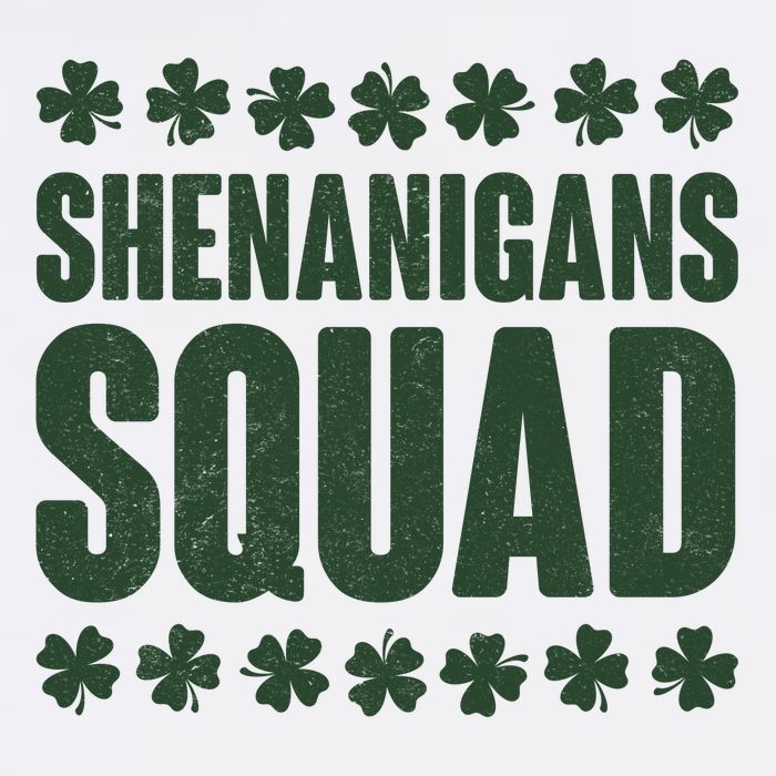 St Patrick's Day Shenanigans Squad Shamrocks Clover Garment-Dyed Sweatshirt
