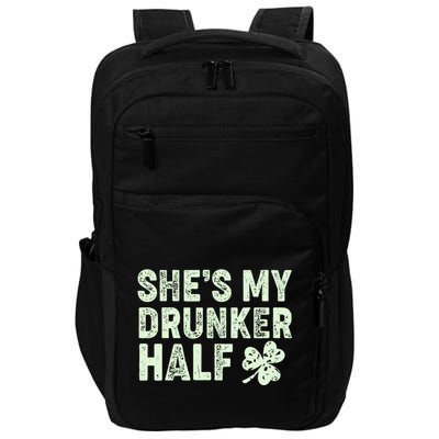 St Patrick's Day She's My Drunker Half Matching Couple's Impact Tech Backpack