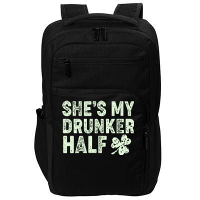 St Patrick's Day She's My Drunker Half Matching Couple's Impact Tech Backpack