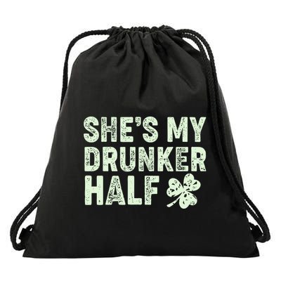 St Patrick's Day She's My Drunker Half Matching Couple's Drawstring Bag