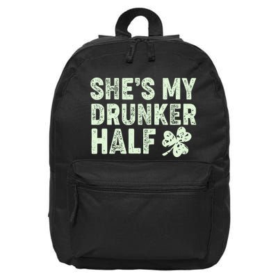 St Patrick's Day She's My Drunker Half Matching Couple's 16 in Basic Backpack