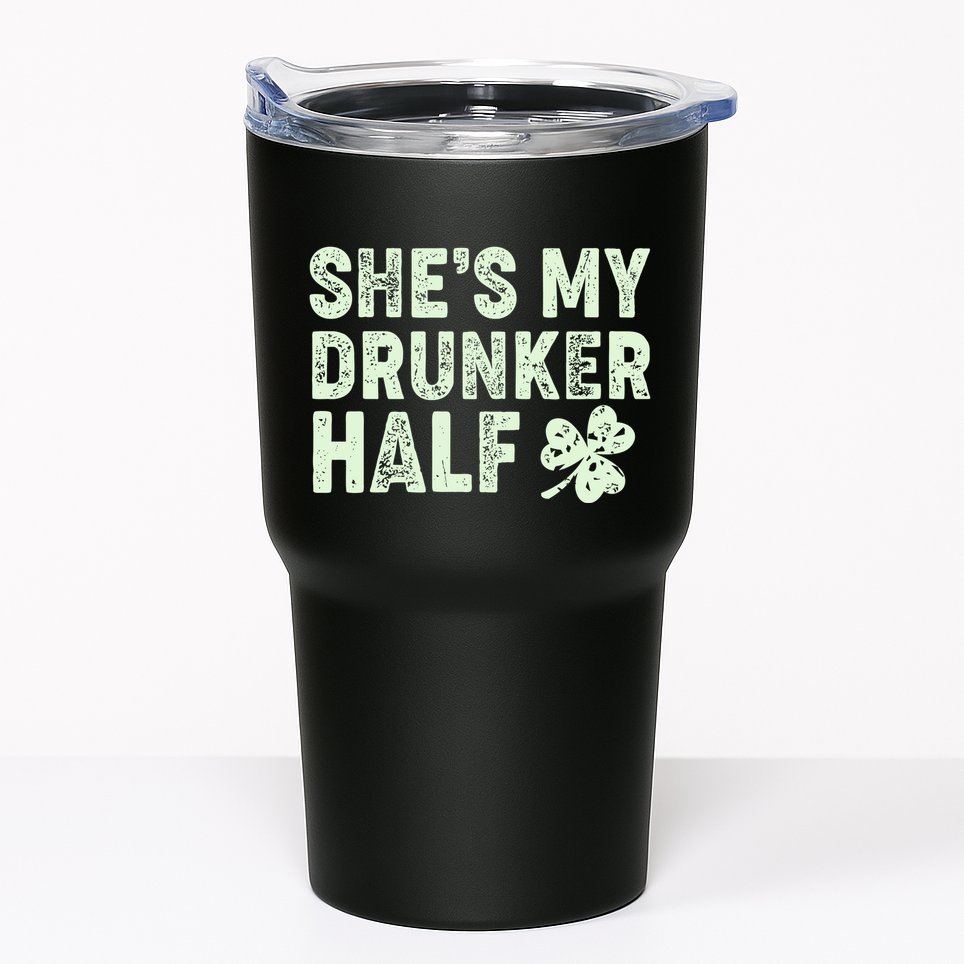 St Patrick's Day She's My Drunker Half Matching Couple's Tumbler