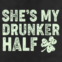 St Patrick's Day She's My Drunker Half Matching Couple's Golf Towel