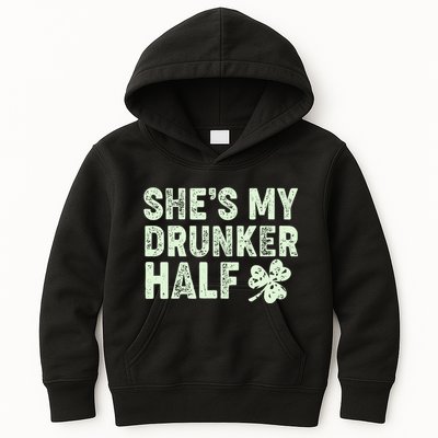 St Patrick's Day She's My Drunker Half Matching Couple's Kids Hoodie