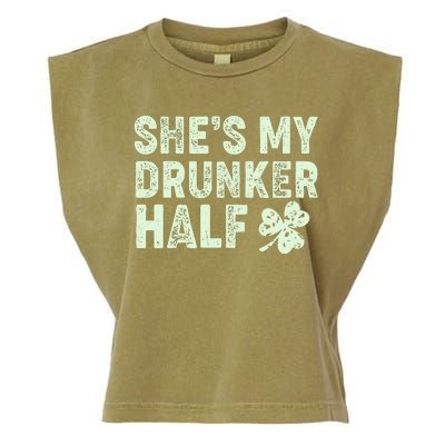 St Patrick's Day She's My Drunker Half Matching Couple's Garment-Dyed Women's Muscle Tee