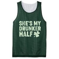 St Patrick's Day She's My Drunker Half Matching Couple's Mesh Reversible Basketball Jersey Tank