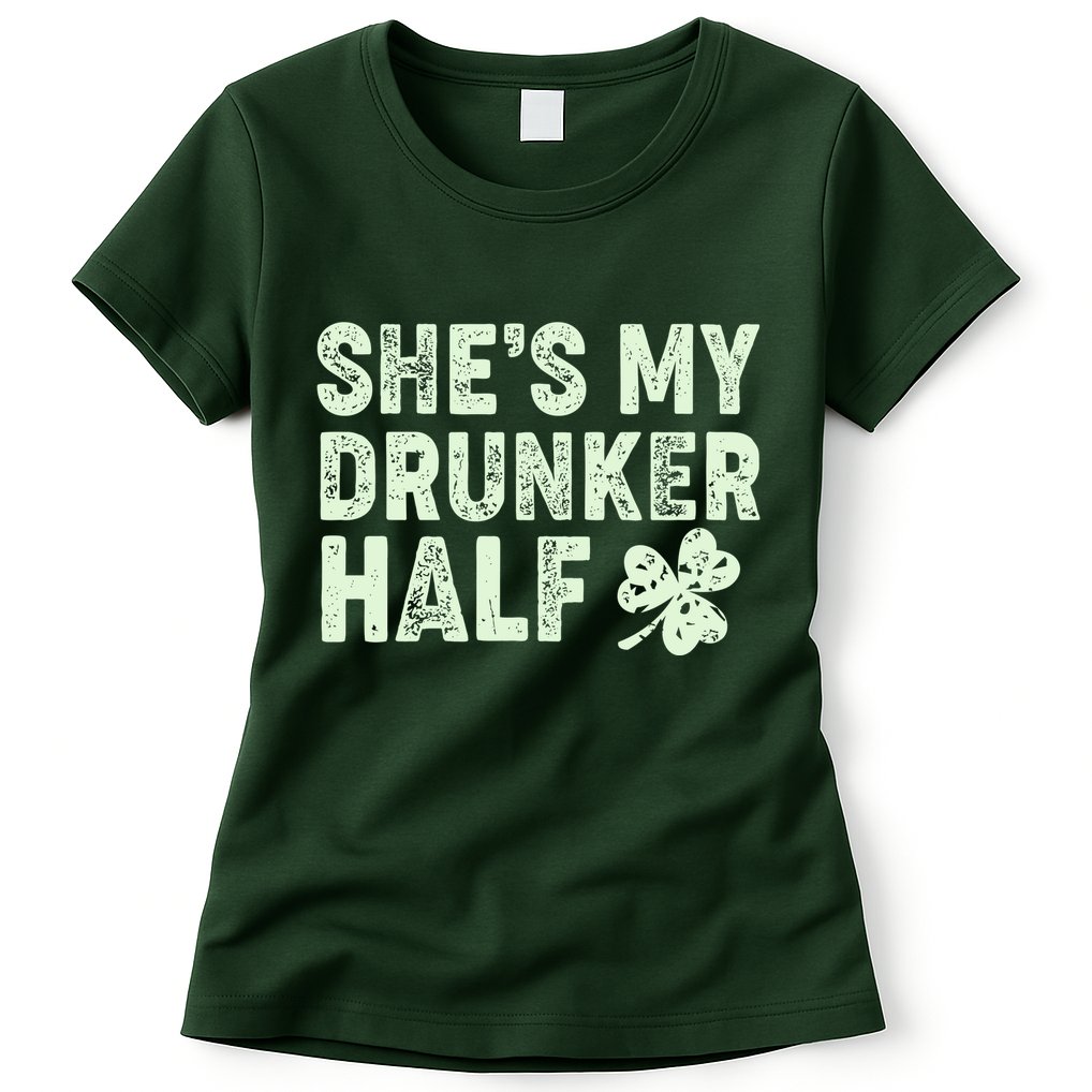 St Patrick's Day She's My Drunker Half Matching Couple's Womens T-Shirt
