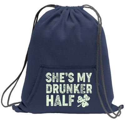 St Patrick's Day She's My Drunker Half Matching Couple's Sweatshirt Cinch Pack Bag