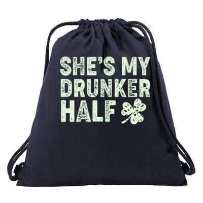 St Patrick's Day She's My Drunker Half Matching Couple's Drawstring Bag