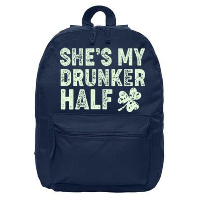 St Patrick's Day She's My Drunker Half Matching Couple's 16 in Basic Backpack