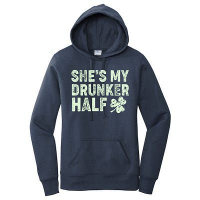 St Patrick's Day She's My Drunker Half Matching Couple's Women's Pullover Hoodie