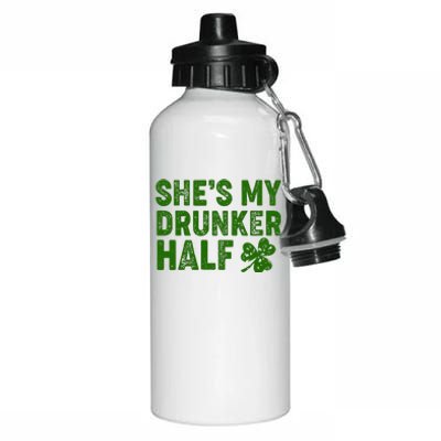 St Patrick's Day She's My Drunker Half Matching Couple's Aluminum Water Bottle