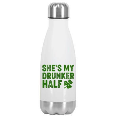 St Patrick's Day She's My Drunker Half Matching Couple's Stainless Steel Insulated Water Bottle