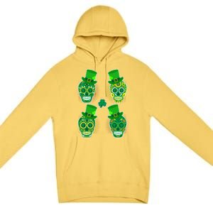 St Patrick's Day Sugar Skulls Premium Pullover Hoodie