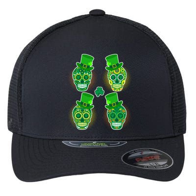 St Patrick's Day Sugar Skulls Flexfit Unipanel Trucker Cap