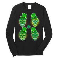 St Patrick's Day Sugar Skulls Long Sleeve Shirt