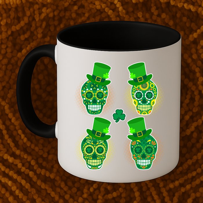 St Patrick's Day Sugar Skulls Mug