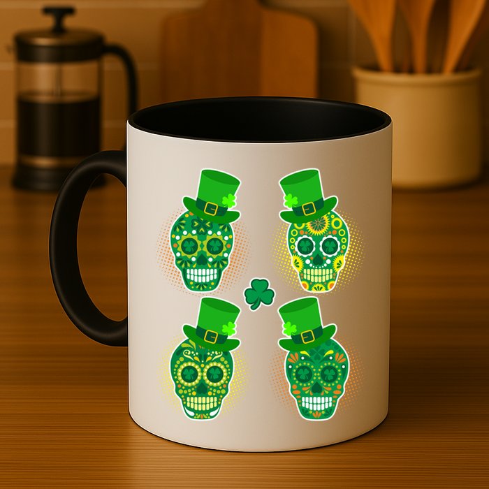 St Patrick's Day Sugar Skulls Mug