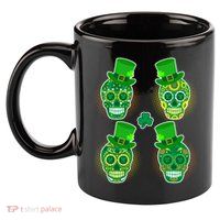 St Patrick's Day Sugar Skulls 11oz C Handle Ceramic Mug