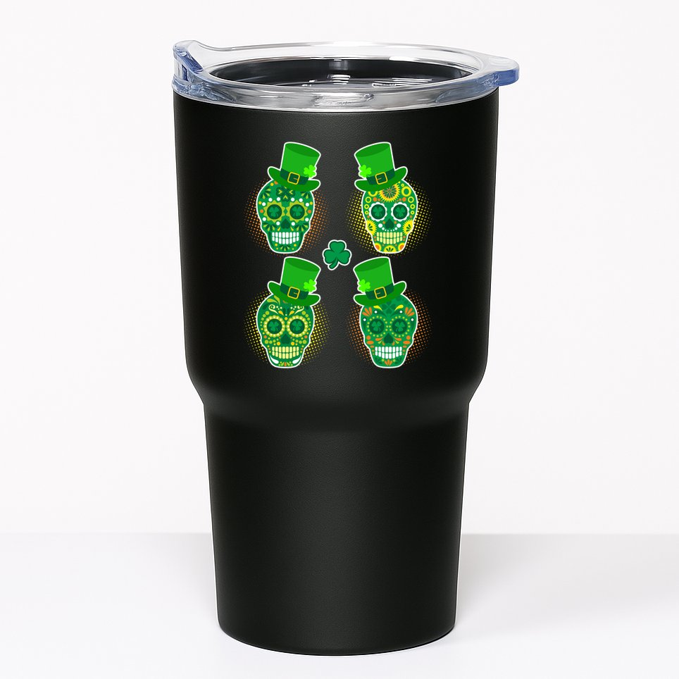 St Patrick's Day Sugar Skulls Tumbler