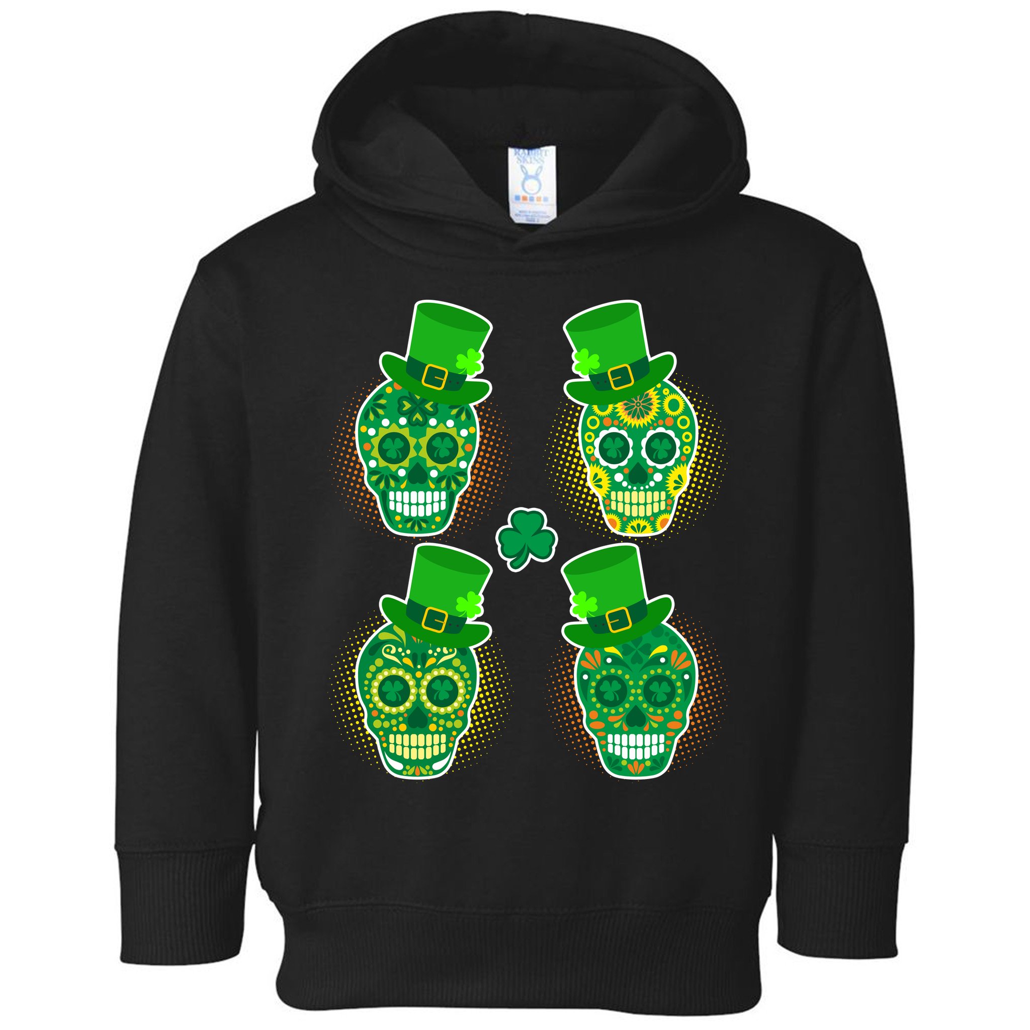 St Patrick's Day Sugar Skulls Toddler Hoodie
