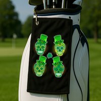 St Patrick's Day Sugar Skulls Golf Towel