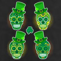 St Patrick's Day Sugar Skulls Golf Towel