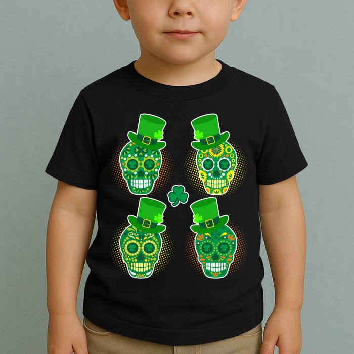 St Patrick's Day Sugar Skulls Toddler T-Shirt