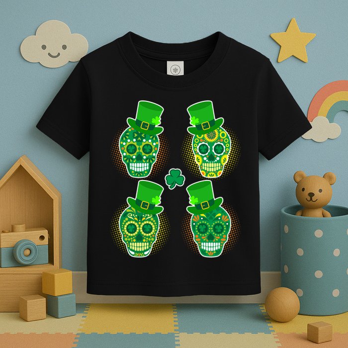 St Patrick's Day Sugar Skulls Toddler T-Shirt