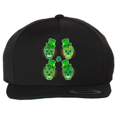 St Patrick's Day Sugar Skulls Wool Snapback Cap