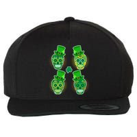 St Patrick's Day Sugar Skulls Wool Snapback Cap