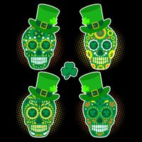 St Patrick's Day Sugar Skulls Wool Snapback Cap