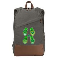 St Patrick's Day Sugar Skulls Cotton Canvas Backpack