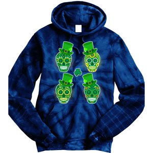 St Patrick's Day Sugar Skulls Tie Dye Hoodie