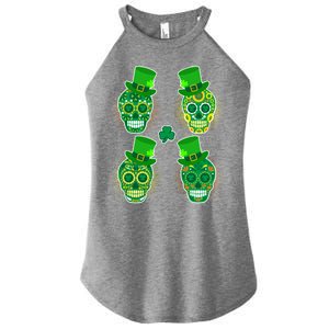 St Patrick's Day Sugar Skulls Women's Perfect Tri Rocker Tank