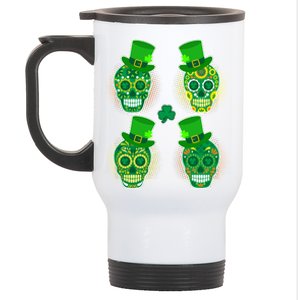 St Patrick's Day Sugar Skulls Stainless Steel Travel Mug