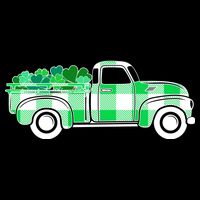 St Patrick's Day Truck Full of Clovers Stripe Pom Pom Beanie