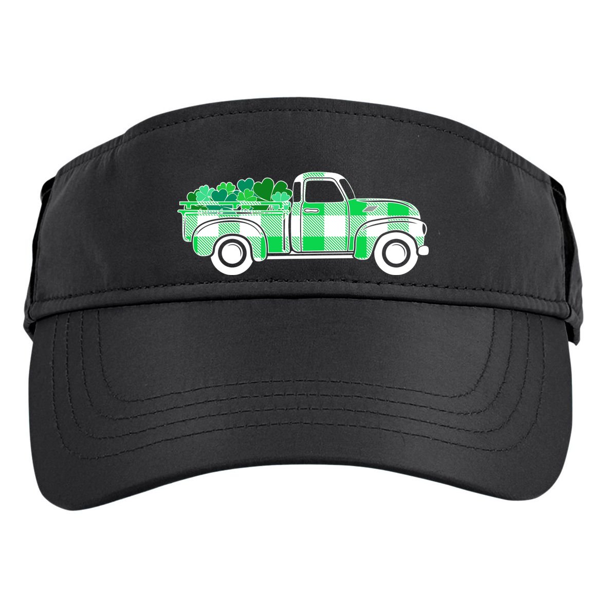 St Patrick's Day Truck Full of Clovers Adult Drive Performance Visor