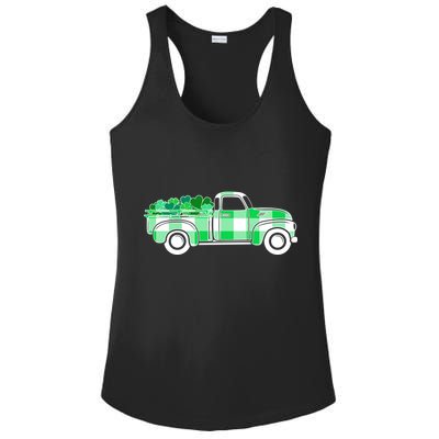 St Patrick's Day Truck Full of Clovers Ladies PosiCharge Competitor Racerback Tank