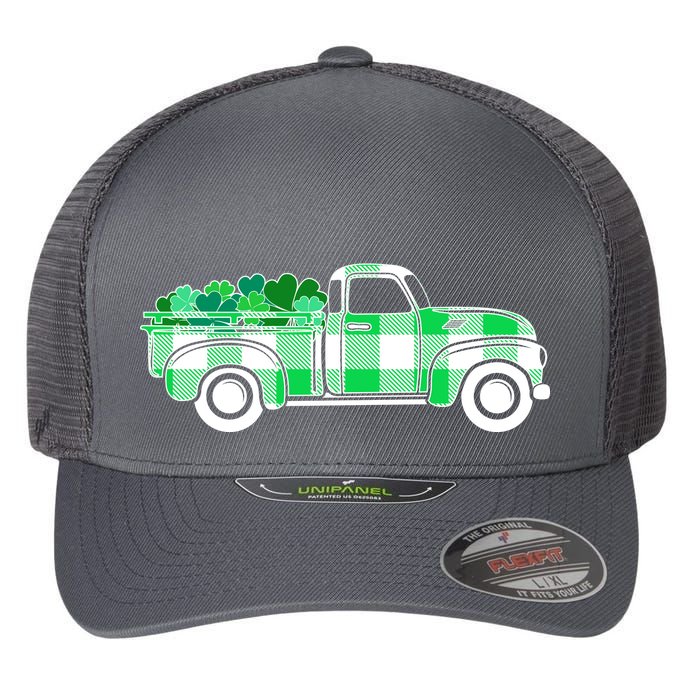 St Patrick's Day Truck Full of Clovers Flexfit Unipanel Trucker Cap