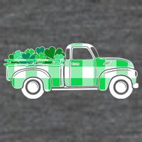 St Patrick's Day Truck Full of Clovers Flexfit Unipanel Trucker Cap