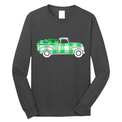 St Patrick's Day Truck Full of Clovers Long Sleeve Shirt