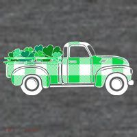 St Patrick's Day Truck Full of Clovers Button