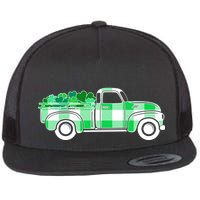 St Patrick's Day Truck Full of Clovers Flat Bill Trucker Hat