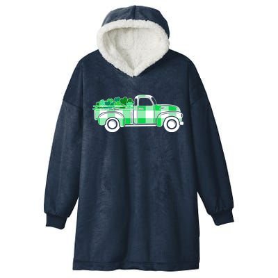 St Patrick's Day Truck Full of Clovers Hooded Wearable Blanket