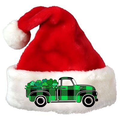 St Patrick's Day Truck Full of Clovers Premium Christmas Santa Hat