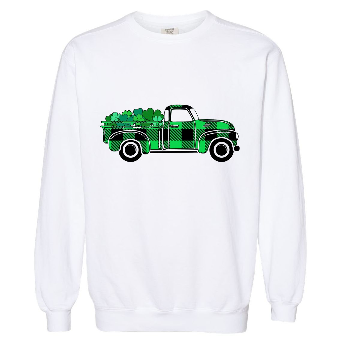 St Patrick's Day Truck Full of Clovers Garment-Dyed Sweatshirt
