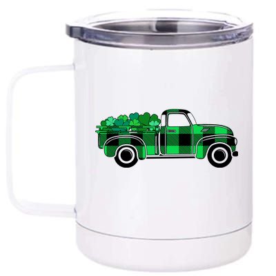 St Patrick's Day Truck Full of Clovers 12 oz Stainless Steel Tumbler Cup